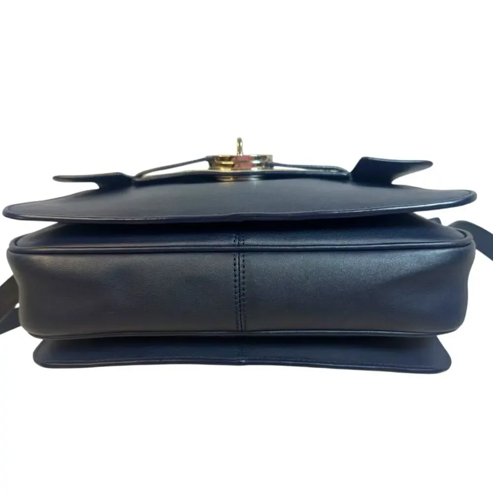 Mulberry Bayswaters Navy & Cream Leather Shoulder– Silver Hardware – COA